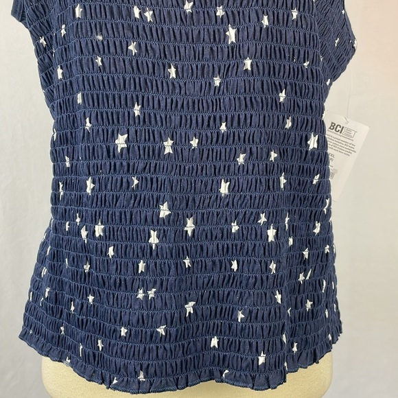 NWT No Boundaries Navy Blue Smocked Tank/Cami w/White Stars - Size XXL (19) Jr. - Picture 3 of 14